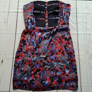 BCBG Strapless Party Dress Cocktail Multicolor Size 6 Formal Wedding Sweetheart